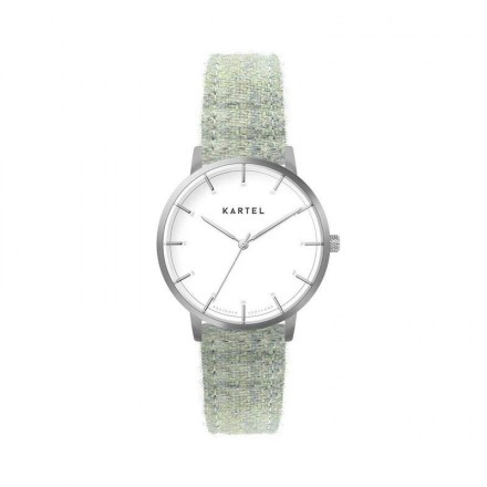 ISLA 34MM GREEN TWEED STRAP WATCH