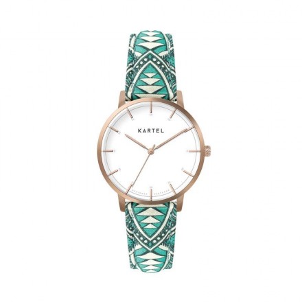 ISLA 34MM BLUE FABRIC STRAP WATCH
