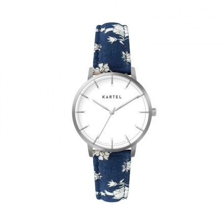 ISLA 34MM BLUE FABRIC STRAP WATCH