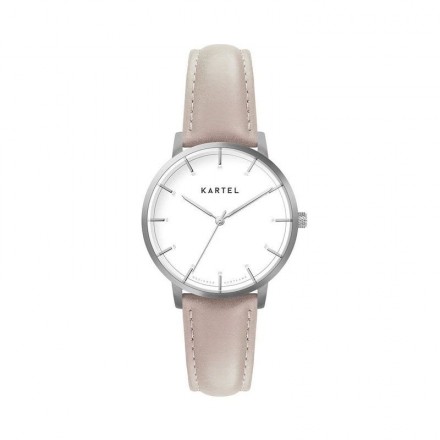 ISLA 34MM PINK LEATHER STRAP WATCH