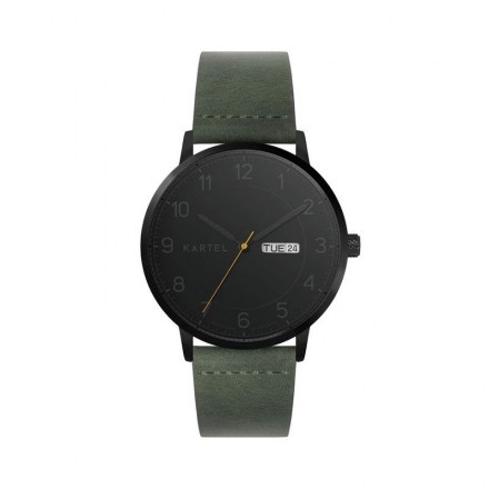 MORRIS 40MM GREEN LEATHER STRAP WATCH