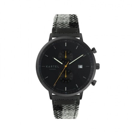 KNOYDART 43MM GREY TARTAN STRAP WATCH