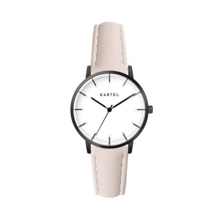 ISLA 34MM PINK LEATHER STRAP WATCH