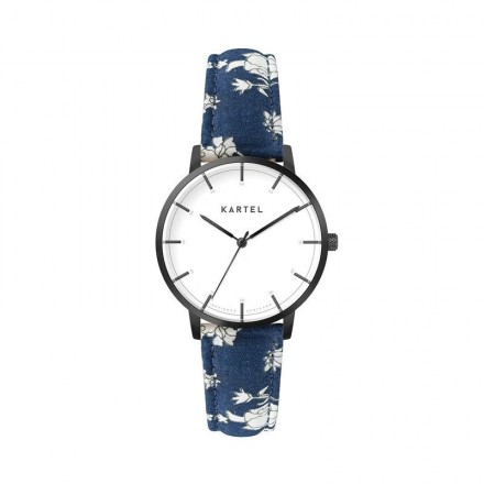 ISLA 34MM BLUE FABRIC STRAP WATCH