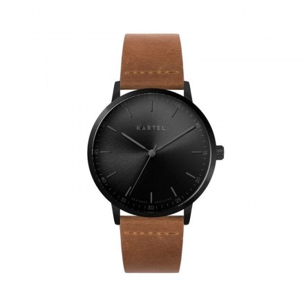 HUME 40MM TAN LEATHER STRAP WATCH