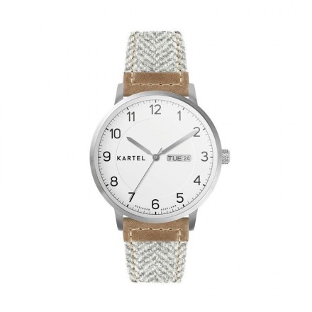 MORRIS 40MM GREY FABRIC STRAP WATCH