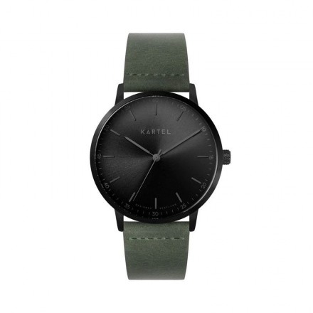 HUME 40MM GREEN LEATHER STRAP WATCH
