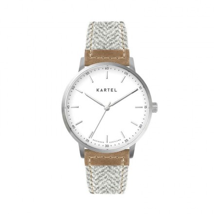 HUME 40MM GREY FABRIC STRAP WATCH