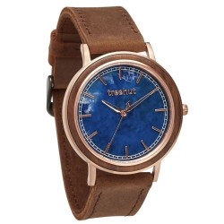 Bay Blue Marble Rose Gold