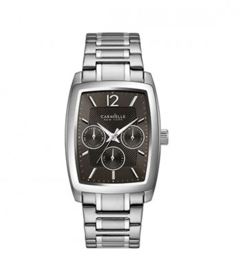 Caravelle Men's 43C115 Stainless Black Dial Multifunction Bracelet Watch