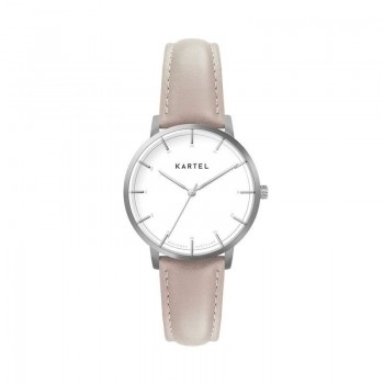 ISLA 34MM PINK LEATHER STRAP WATCH