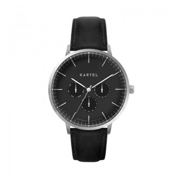 CUILLIN 43MM BLACK LEATHER STRAP WATCH