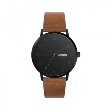 MORRIS 40MM TAN LEATHER STRAP WATCH