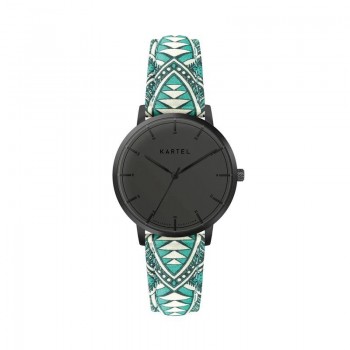 ISLA 34MM BLUE FABRIC STRAP WATCH