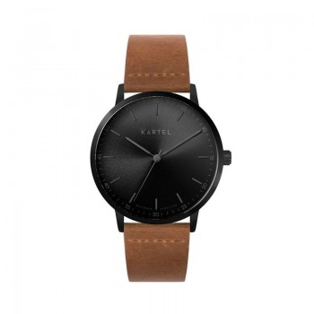 HUME 40MM TAN LEATHER STRAP WATCH