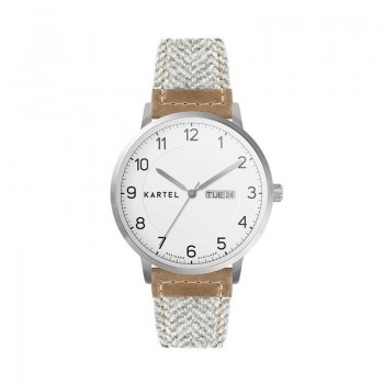 MORRIS 40MM GREY FABRIC STRAP WATCH