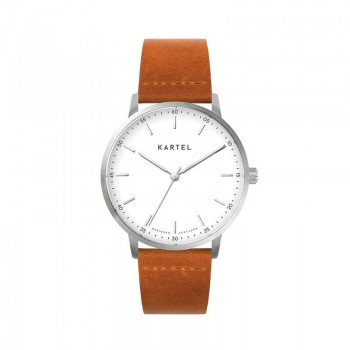 HUME 40MM TAN LEATHER STRAP WATCH