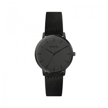 ISLA 34MM BLACK LEATHER STRAP WATCH