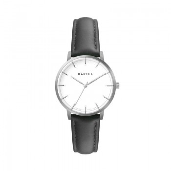 ISLA 34MM BLACK LEATHER STRAP WATCH
