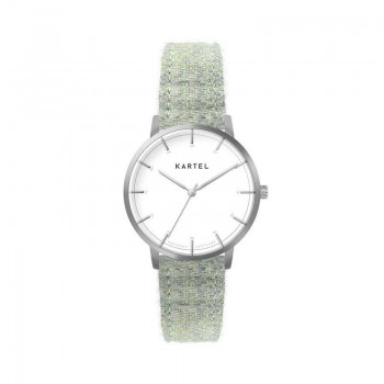 ISLA 34MM GREEN TWEED STRAP WATCH