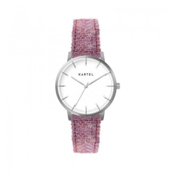 ISLA 34MM PINK TWEED STRAP WATCH