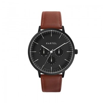 CUILLIN 43MM MAROON LEATHER STRAP WATCH