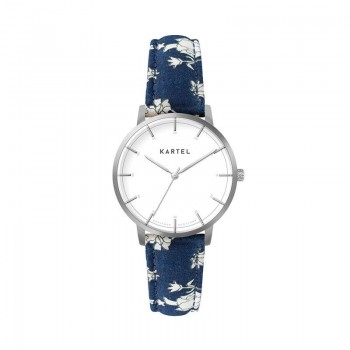 ISLA 34MM BLUE FABRIC STRAP WATCH