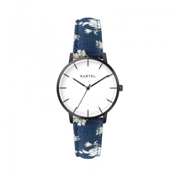 ISLA 34MM BLUE FABRIC STRAP WATCH