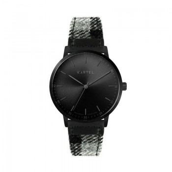 HUME 40MM GREY TARTAN STRAP WATCH