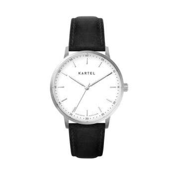 HUME 40MM BLACK LEATHER STRAP WATCH