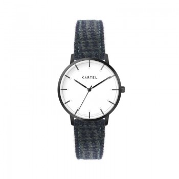 ISLA 34MM BLUE FABRIC STRAP WATCH